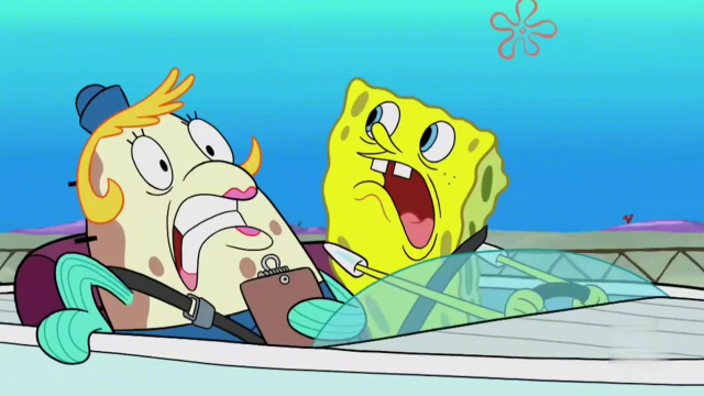 海绵宝宝:让海绵宝宝开船简直就是灾难,在路上行驶,还吹泡泡!