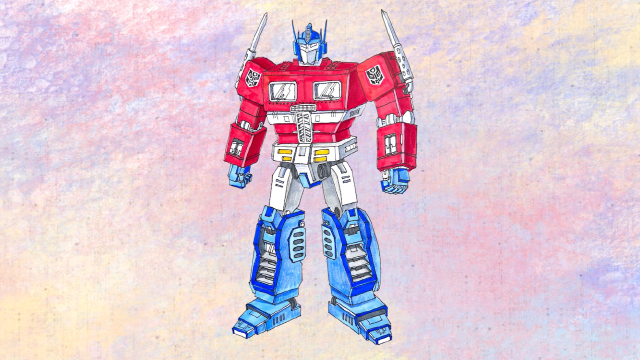 一起来画擎天柱吧(变形金刚)～ 马克笔 彩铅_腾讯视频