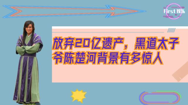 放弃20亿遗产,黑道太子爷陈楚河背景有多惊人