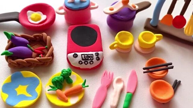 用聚合粘土制作微型厨房套装
