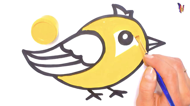 一只五彩斑斓的小鸟,一起来上色吧!