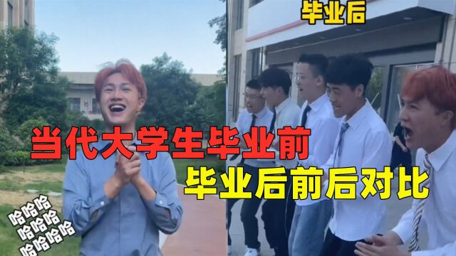 当代大学生毕业前和毕业后对比:毕业前信心满满,毕业后我太难了