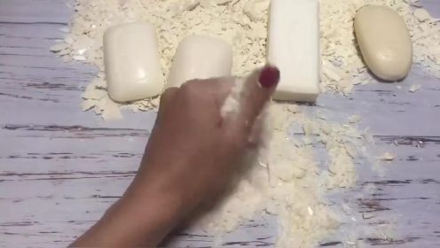 趣味肥皂解压系列：纯色系白色肥皂切割，画面舒适度满分！