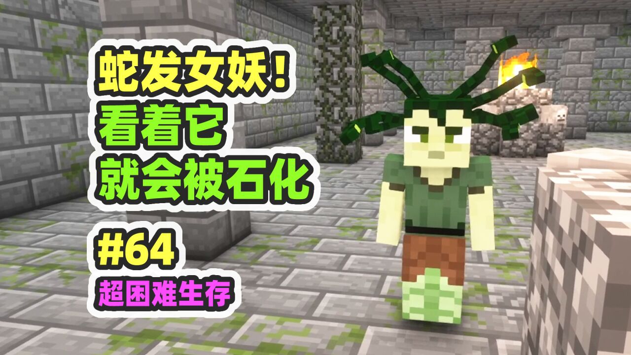 Nor Rimmie Deepafake 超困难模组生存64:蛇发女妖戈尔贡,被看一眼就会石化_腾讯视频