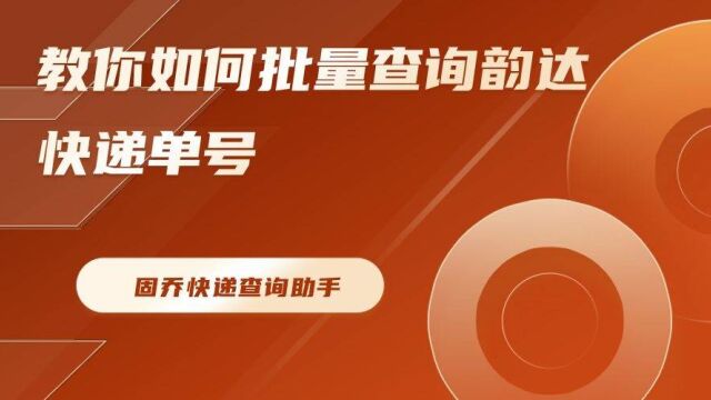 如何一键将大量韵达快递的单号进行批量查询跟踪?