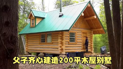这对父子花8年时间建造200平木屋别墅 