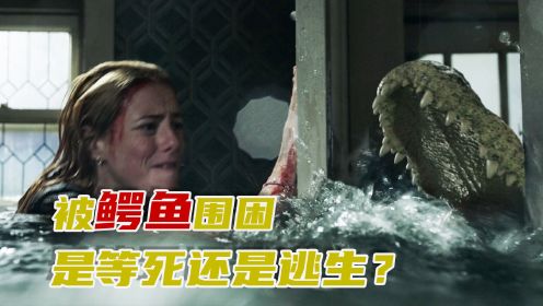 父女两被鳄鱼困在地下室，上演惊险逃生，灾难电影《巨鳄风暴》