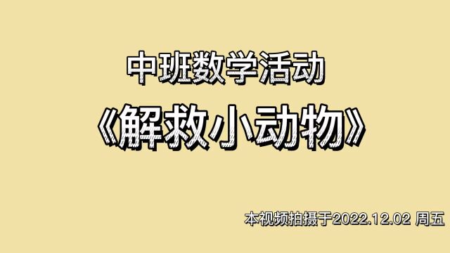 中班数学活动《解救小动物》