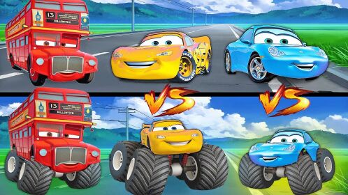 【beamng】怪物闪电麦昆,莎莉,托普德金顿爵士 iii 与普通皮克斯汽车