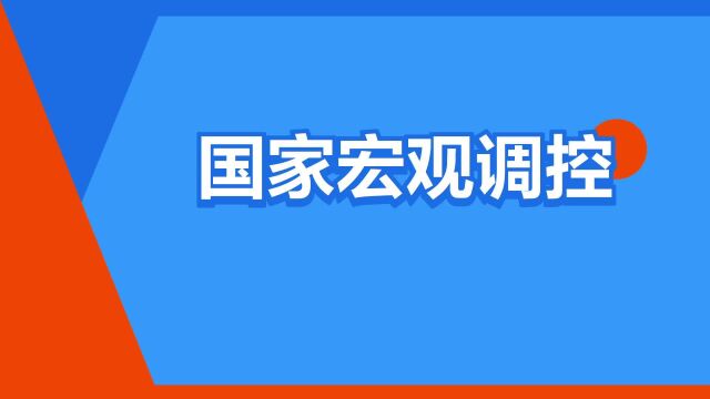 “国家宏观调控”是什么意思?