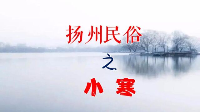 扬州民俗之小寒 凄凄岁暮风,翳翳经日雪.