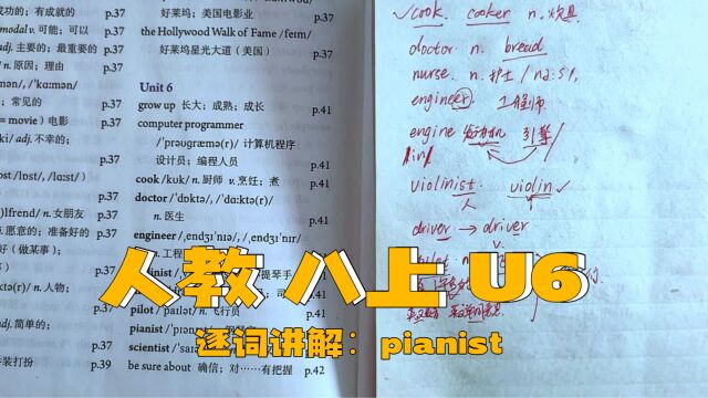 人教版 八上 U6 逐词讲解(九)pianist