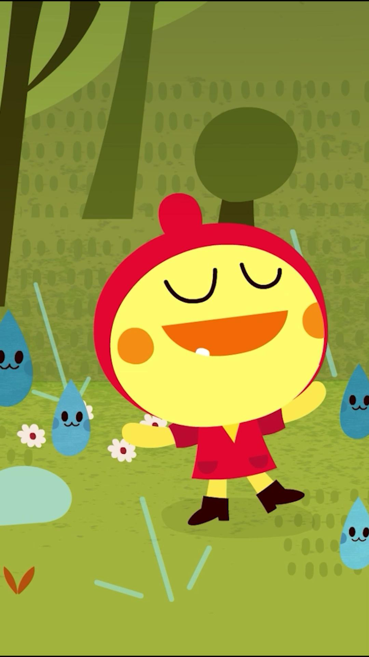 豆乐穿着小红雨衣在踩水坑!好羡慕!