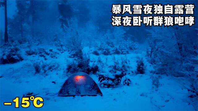 风雪夜丛林露营,深夜群狼在附近咆哮,在帐篷里战战兢兢等天明