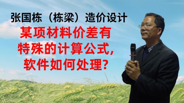 张国栋(栋梁)造价设计:某项材料价差有特殊的计算公式,软件如何处理?