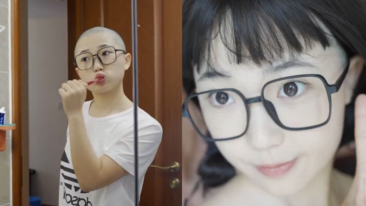 女生剃光头3个月,说出剃光头的感受,发型天天换还能挡烂桃花