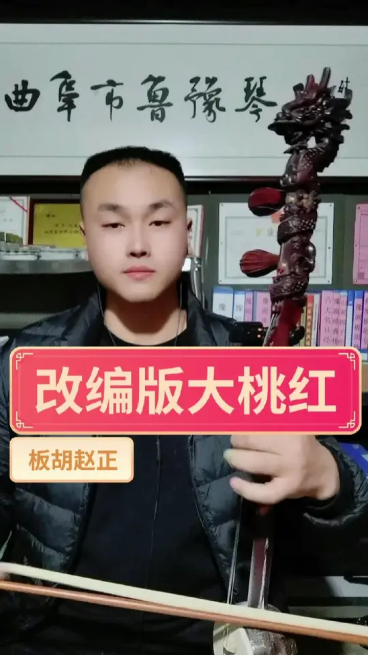 《大桃红》紫檀大盘龙板胡80号韵味美的很#民族乐器#板胡#豫剧