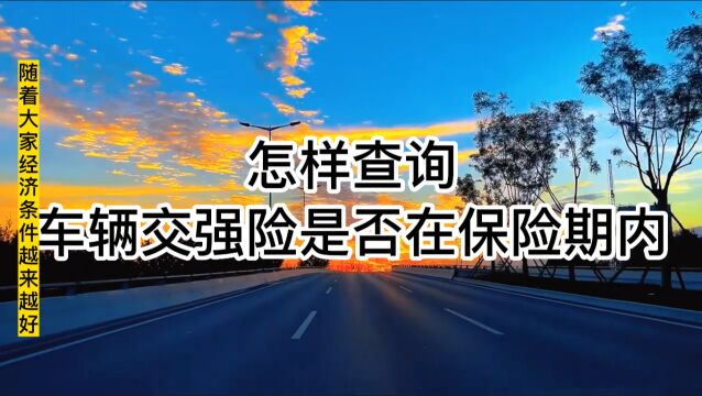 怎样查询车辆交强险是否在保险期内(车辆投保期核验查询)?