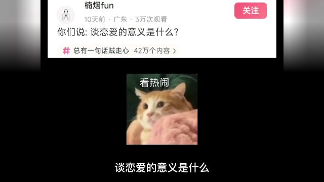 你们说、谈恋爱的意义是什么