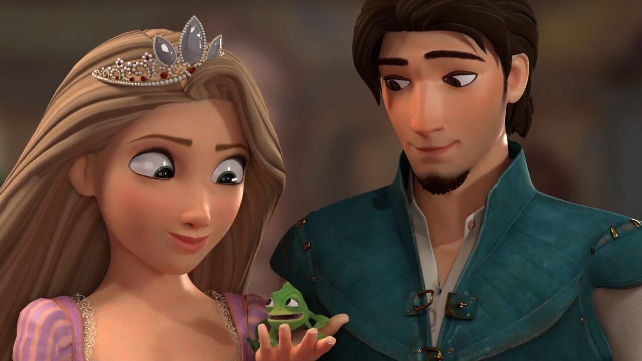 魔发奇缘mmd:尤金欺负小蜥蜴,被乐佩用平底锅教训了