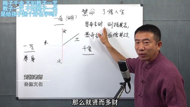 刘恒易经:赐子千金 不如教子一艺 教子一艺 不如赐子一名 是给孩子起个好名字吗?