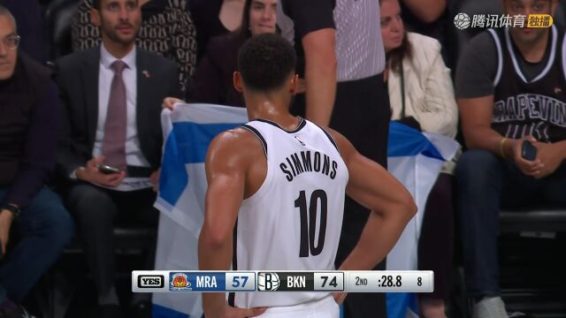 NBA季前赛：拉阿纳纳马卡比vs篮网中文解说全场回放