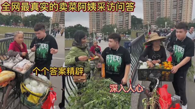 全网最真实的卖菜阿姨采访问答!个个答案精辟!深入人心!