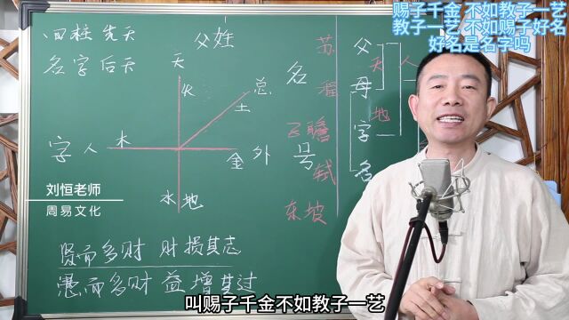 赐子千金,不如教子一艺,教子一艺,不如赐子好名,好名是名字吗