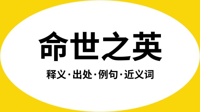 “命世之英”是什么意思?