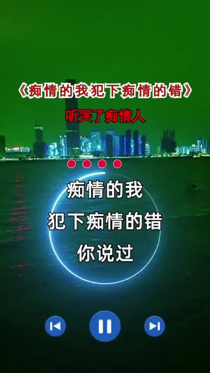 痴情的我犯下痴情的错#用音乐诉说情感#下辈子不做痴情人#伤感音乐
