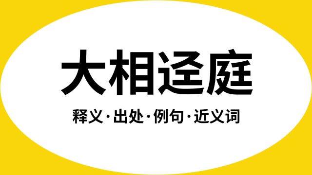 “大相迳庭”是什么意思?