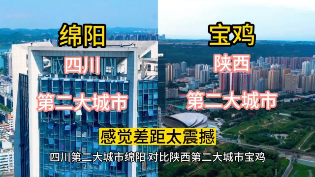 四川第二大城市绵阳,对比陕西第二大城市宝鸡,城建差距太震撼.