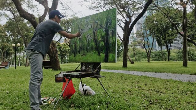 2023年福田百景采风创作布面油画风景写生90cm高120宽