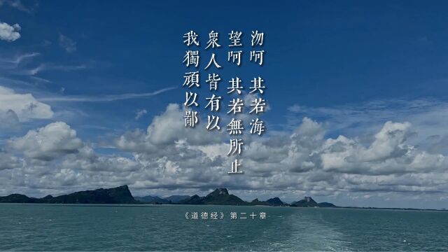 老子《道德经》第二十章“沕呵,其若海.望呵,其若无所止.众人皆有以,我独顽以鄙”别什么事都有以