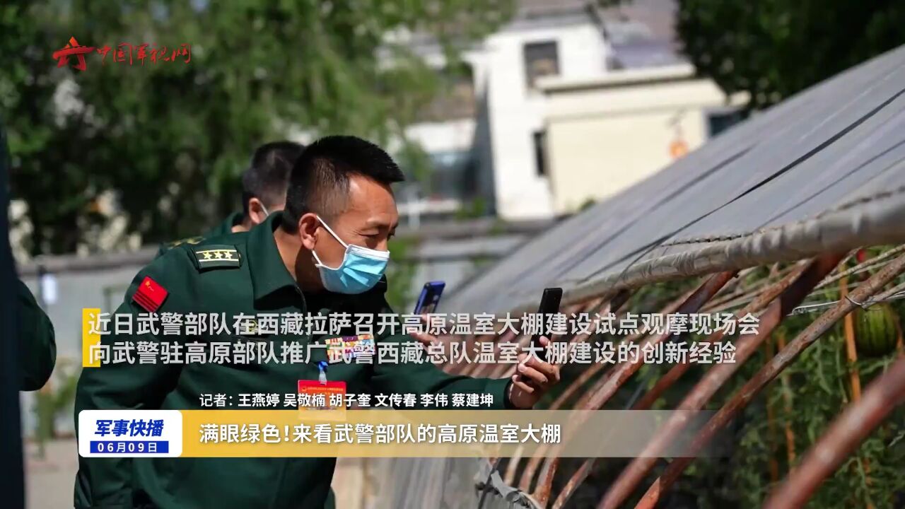 满眼绿色!来看武警部队的高原温室大棚