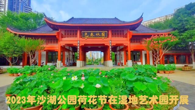 寻美武汉# 2023沙湖公园赏荷活动在湿地艺术园展示2023年沙湖公园赏荷活动,在武昌沙湖公园C区翰园,即湿地艺术园展示.新建荷园也在C区东部楚河汉...