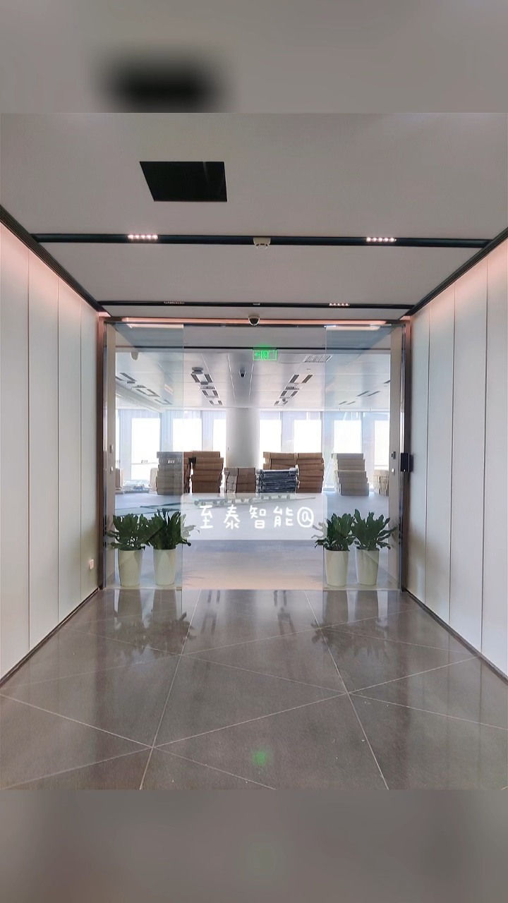5a甲级写字楼大厦办公室电动玻璃平移门工程案例展示
