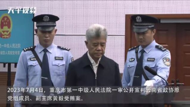 云南省政协原副主席黄毅受贿案一审宣判