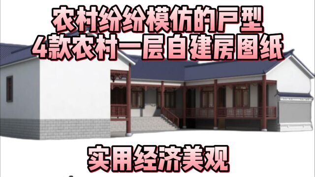 农村纷纷模仿的户型,4款农村一层自建房图纸,实用经济美观