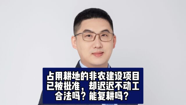 占用耕地的非农建设项目,已被批准,却迟迟不动工!合法吗?能复工吗?