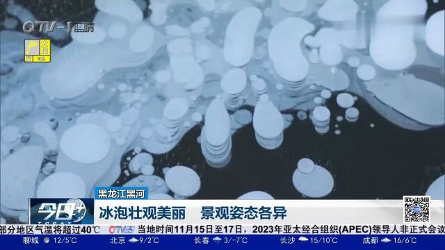 逊克县东山湖现大面积“冰泡”,壮观美丽,千姿百态,如梦如幻