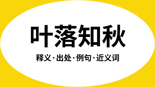 “叶落知秋”是什么意思?