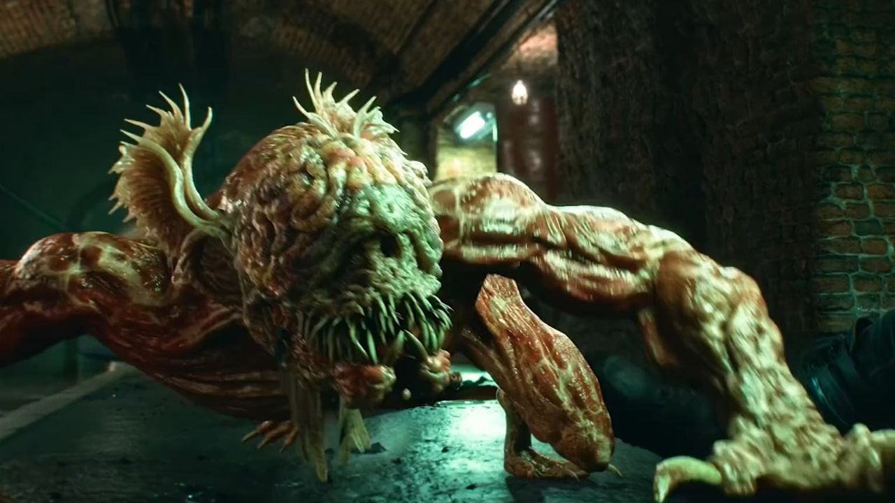 《生化危机》最经典的怪物!皮肤完全脱落,肌肉大脑全裸露在外面