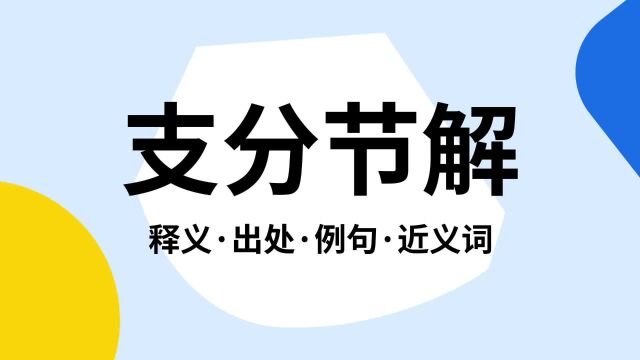 “支分节解”是什么意思?