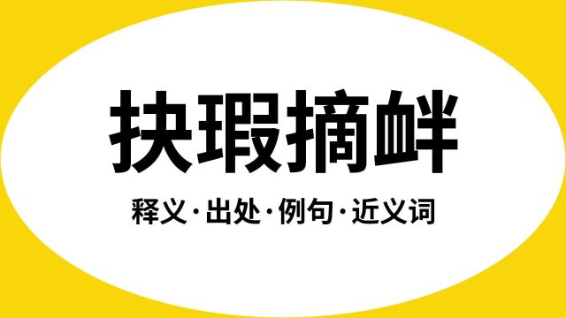 “抉瑕摘衅”是什么意思?