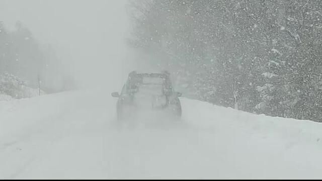 长白山的雪下得那么认真 跟特效似的