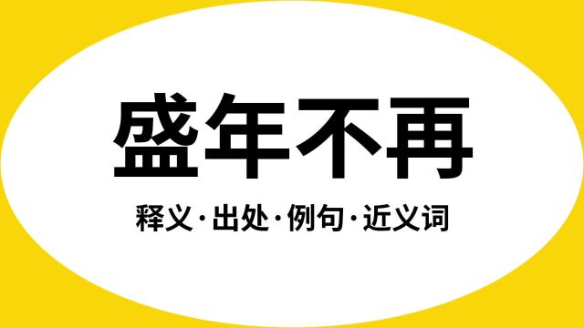 “盛年不再”是什么意思?