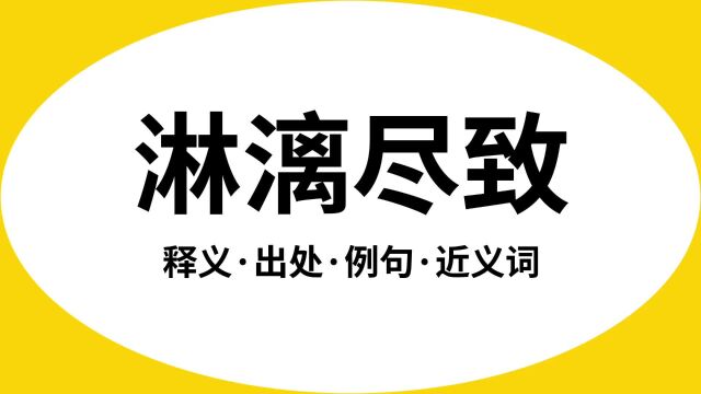 “淋漓尽致”是什么意思?