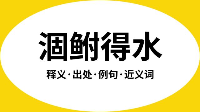 “涸鲋得水”是什么意思?