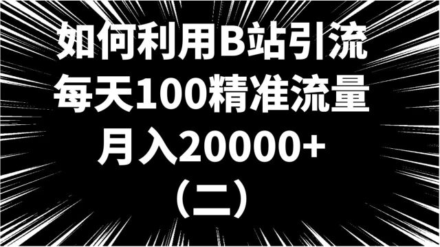 项目拆解,利用B站引流每天100精准流量,零基础月入超过20000+(二)